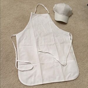 White Apron and Cap Set